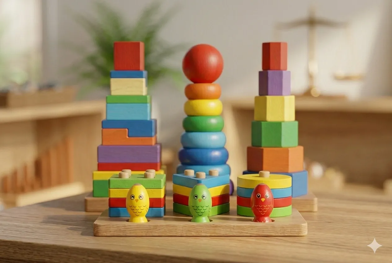 Niña trabajando en ambiente Montessori